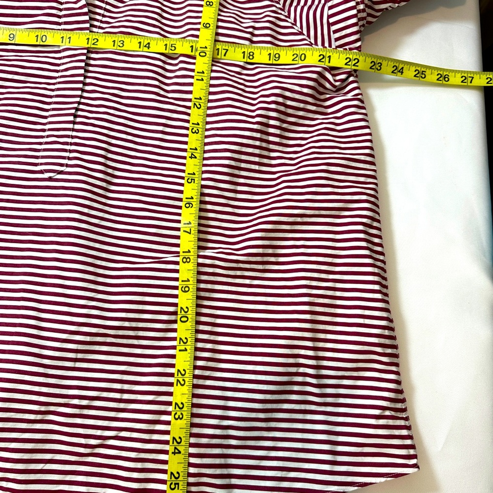 ANN MASHBURN PAULINA POPOVER RASPBERRY STRIPED SHIRT SIZE L - Picture 8 of 8